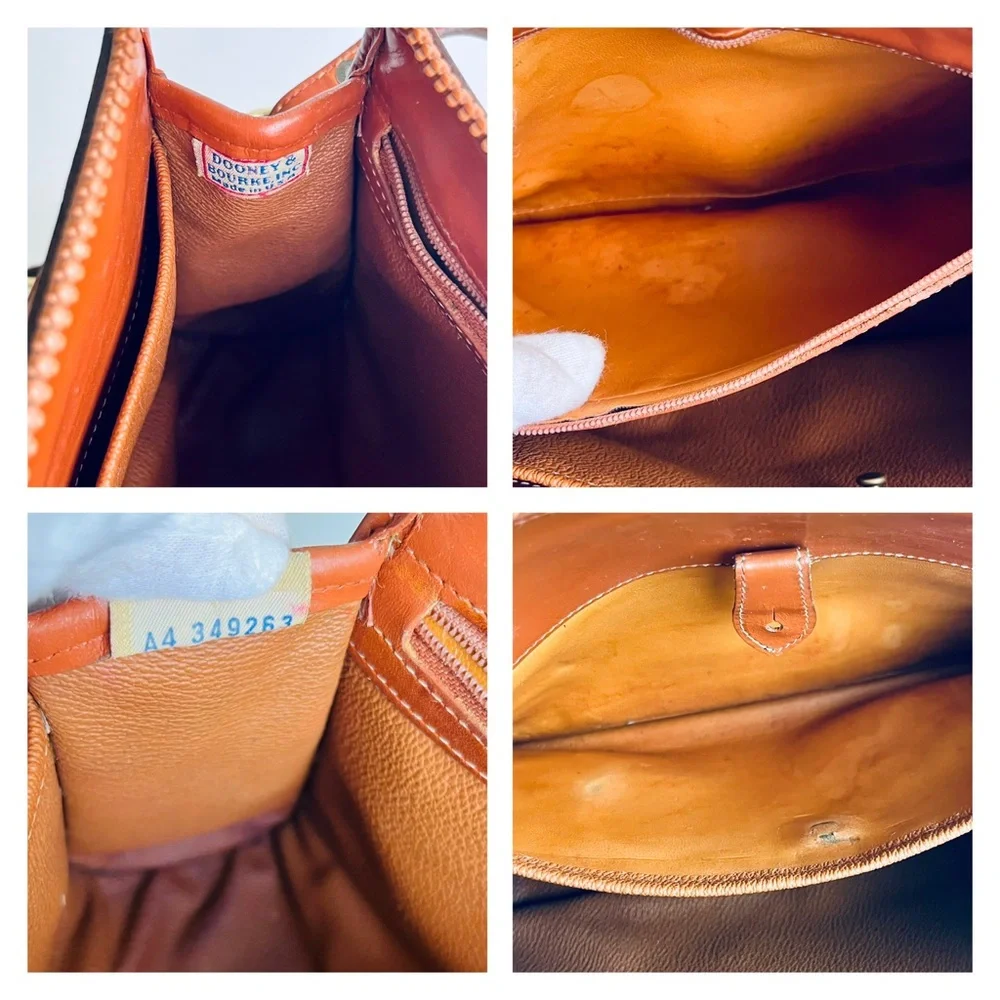 VINTAGE DOONEY & BOURKE BLACK TAN CLUTCH CROSSBODY BAG ADJUSTABLE STRAP - Picture 13 of 16